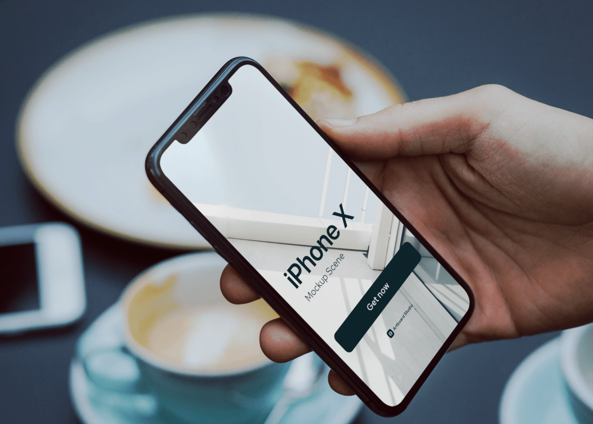 Just upload your display content to make it appear in the . Hand Holding Iphone X Mockup Scene