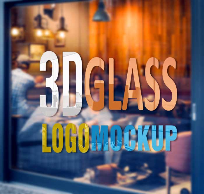 Download this free photorealistic 3d glass window logo mockup psd. 3d Glass Wall Logo Mockup Free Download