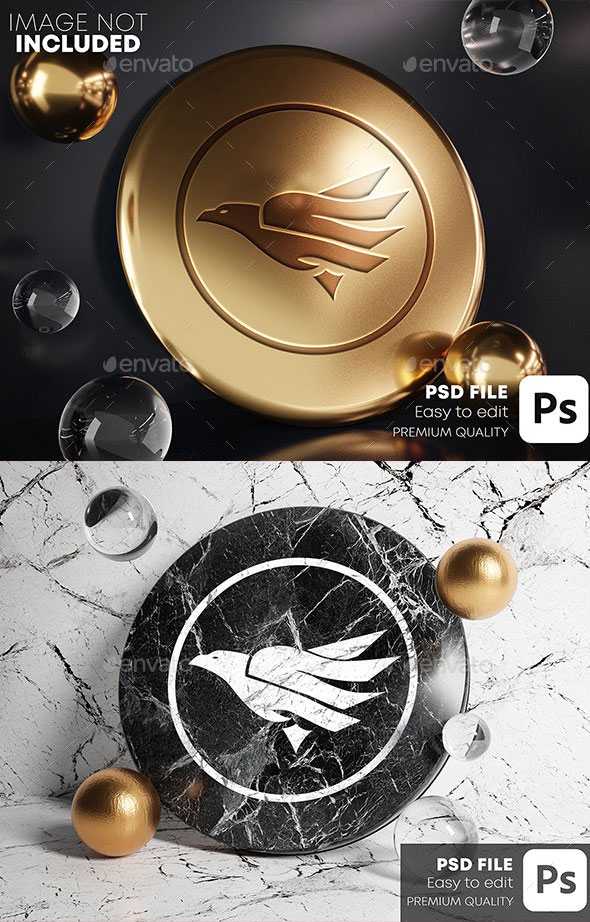 Based on 3d renders 3000x2000px . Free Graphicriver Medal Logo Mockup Pack 28404037 Ê