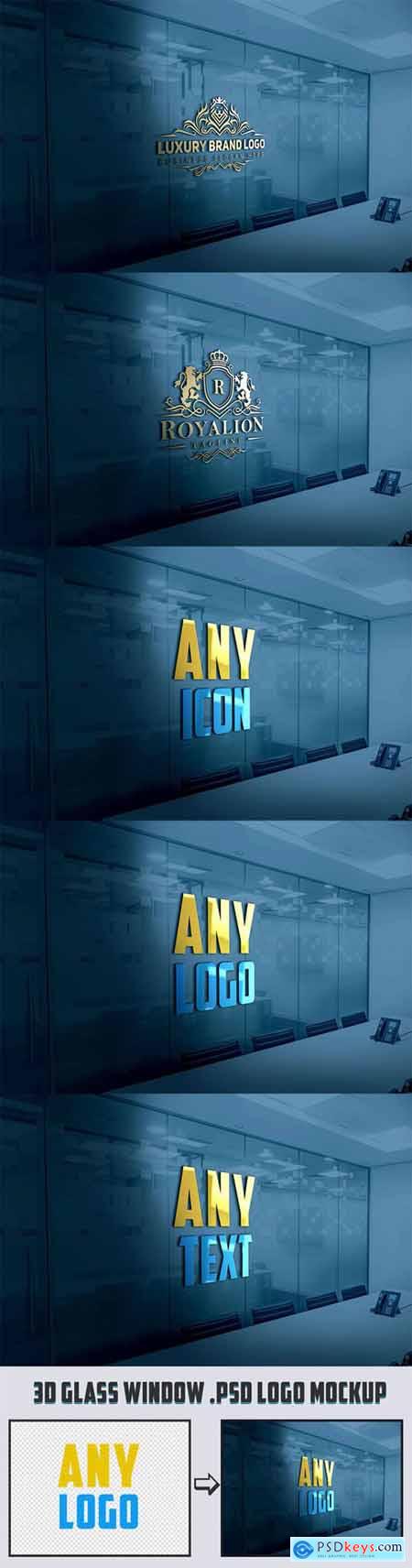 49+ Download Logo Mockup 3D Glass Window Psd&nbsp;PSD